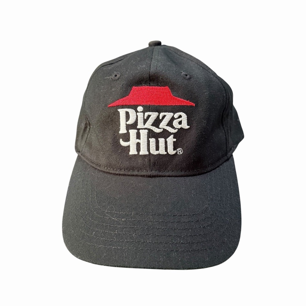 Pizza Hut Employee Hat Black Cap Adjustable Restaurant Uniform Embroidered Logo